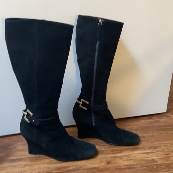 Hugo Boss Suede Wedge Zipup Boots - Picture 3 of 17